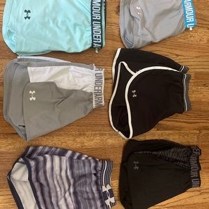 Lot of 6 pairs of UNDER ARMOUR Womens Running Shorts